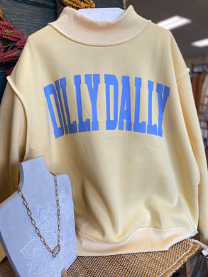 DILLY DALLY MOCK NECK CREW TOP