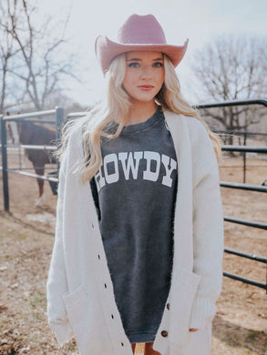 Howdy Black Cord Sweatshirt