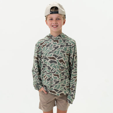 Youth Burlebo Retro Duck Camo Performance Hoodie