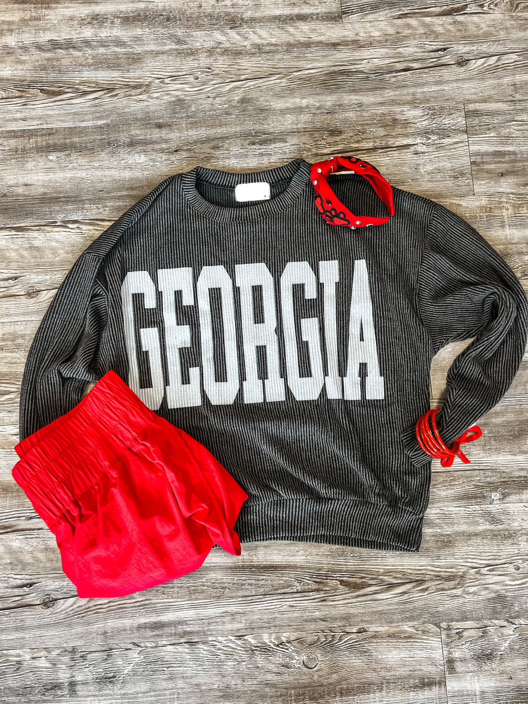 GEORGIA RIBBED CREW PULLOVER