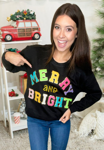 Merry and Bright Neon Patch Sweatshirt